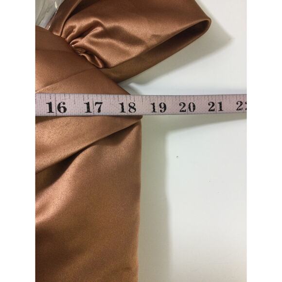 FORMAL SZ 10 L copper brown off shoulder corset mermaid party maxi dress B130 - Picture 5 of 6